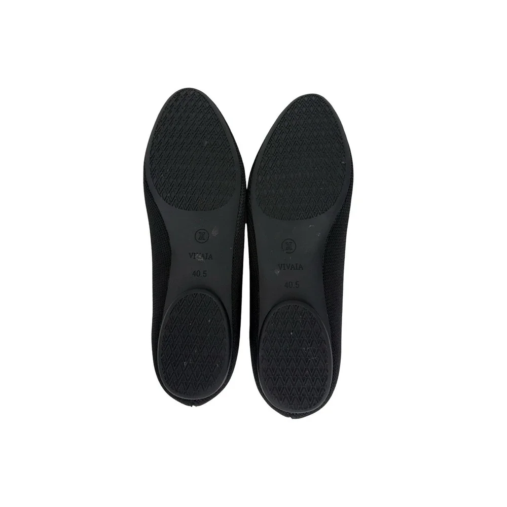 Vivaia ARIA Walkers Black Blue Pointed Toe Ballet Flat Shoes Size EU 40.5 US 9.5